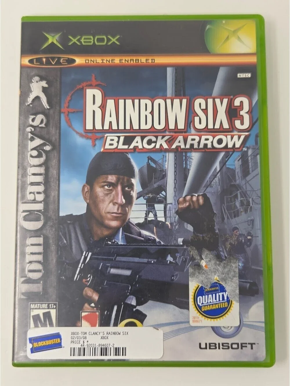 Xbox Rainbow Six 3 Black Arrow Case Artwork NTSC Edition With Retail Stickers